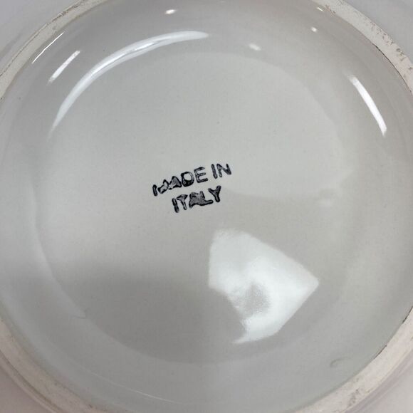 Large Ceramic Salad Pasta Vegetable Bowl Made in Italy Spoon & Fork Set Green - Picture 10 of 11